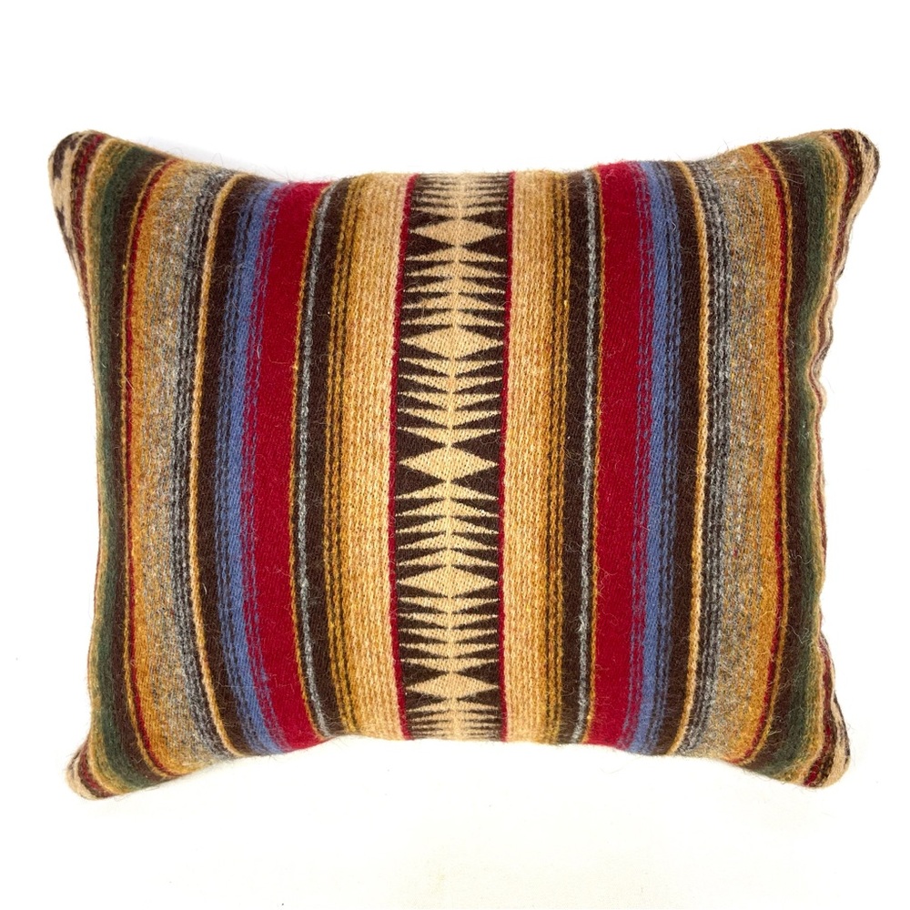 Handmade Southwestern Throw Pillow 11x13 Western Rustic Wool Blend Accent Pillow